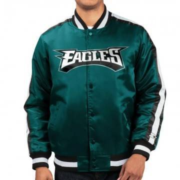 History of the Philadelphia Eagles Green Satin Jacket