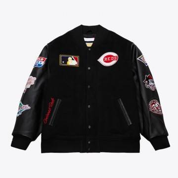 Vintage Cincinnati Reds Black Out Varsity Jacket