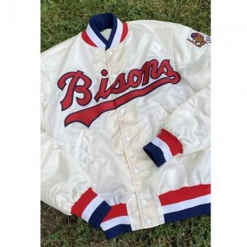 Buffalo Bisons White Satin Baseball Jacket
