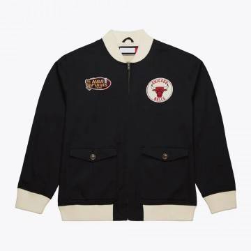 Chicago Bulls Black Twill Varsity Jacket