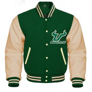 USF South Florida Bulls Green Letterman Jacket