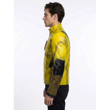 Reverse Flash Cosplay Yellow Leather Jacket