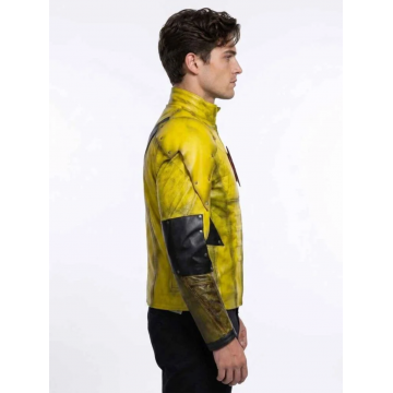 Reverse Flash Cosplay Yellow Leather Jacket