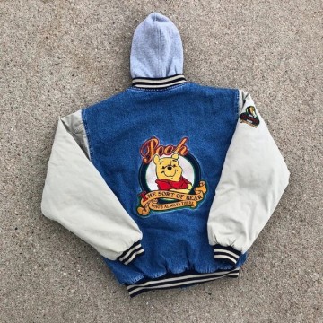 Vintage Winnie The Pooh Varsity Denim Jacket